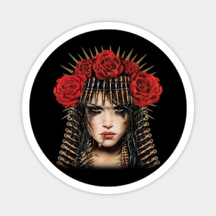 Girl red rose smoking Magnet